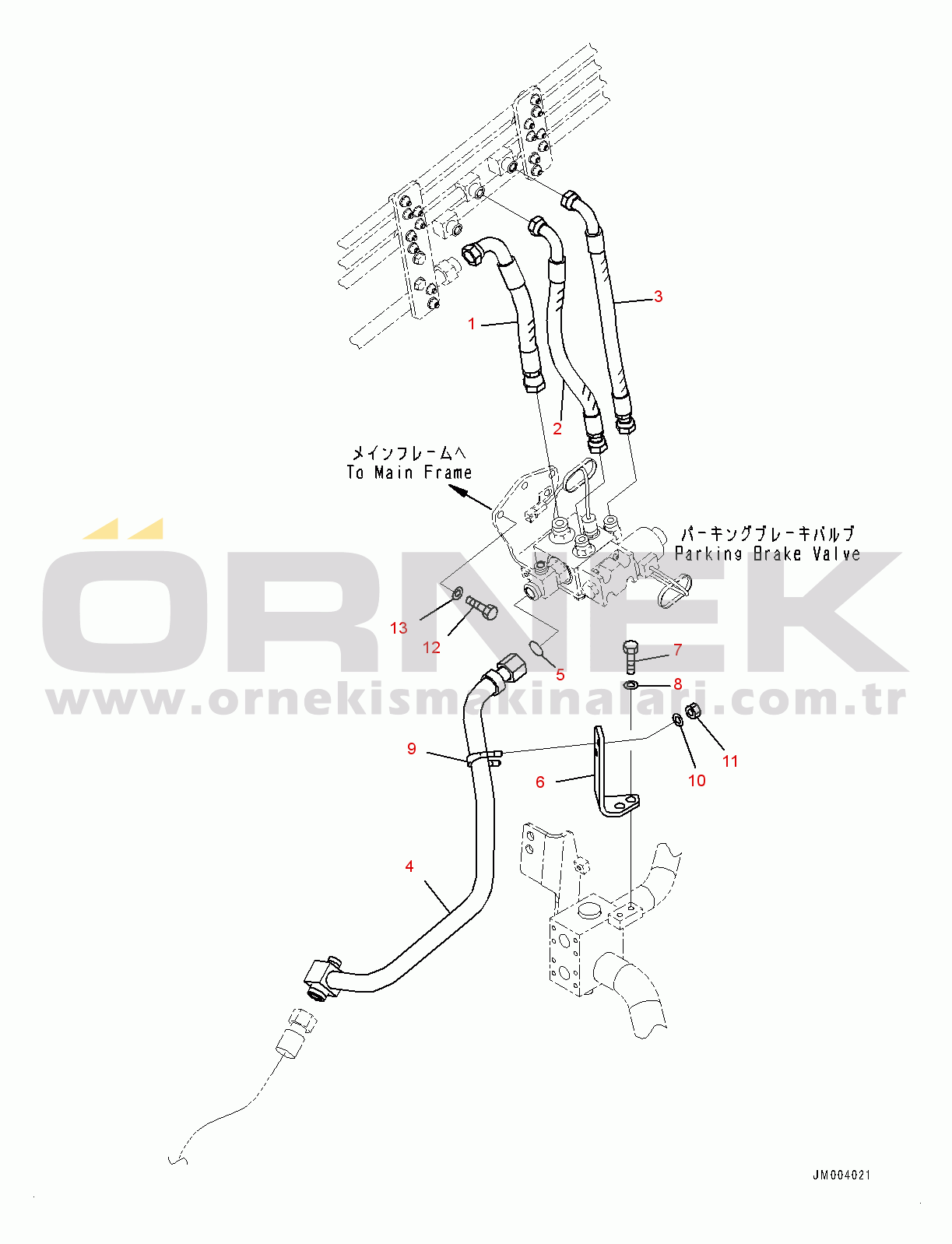 Komatsu HD785-7 S/N 30001-UP (-40 deg C Spec.) Brake Piping, Parking Hose (#30001-)