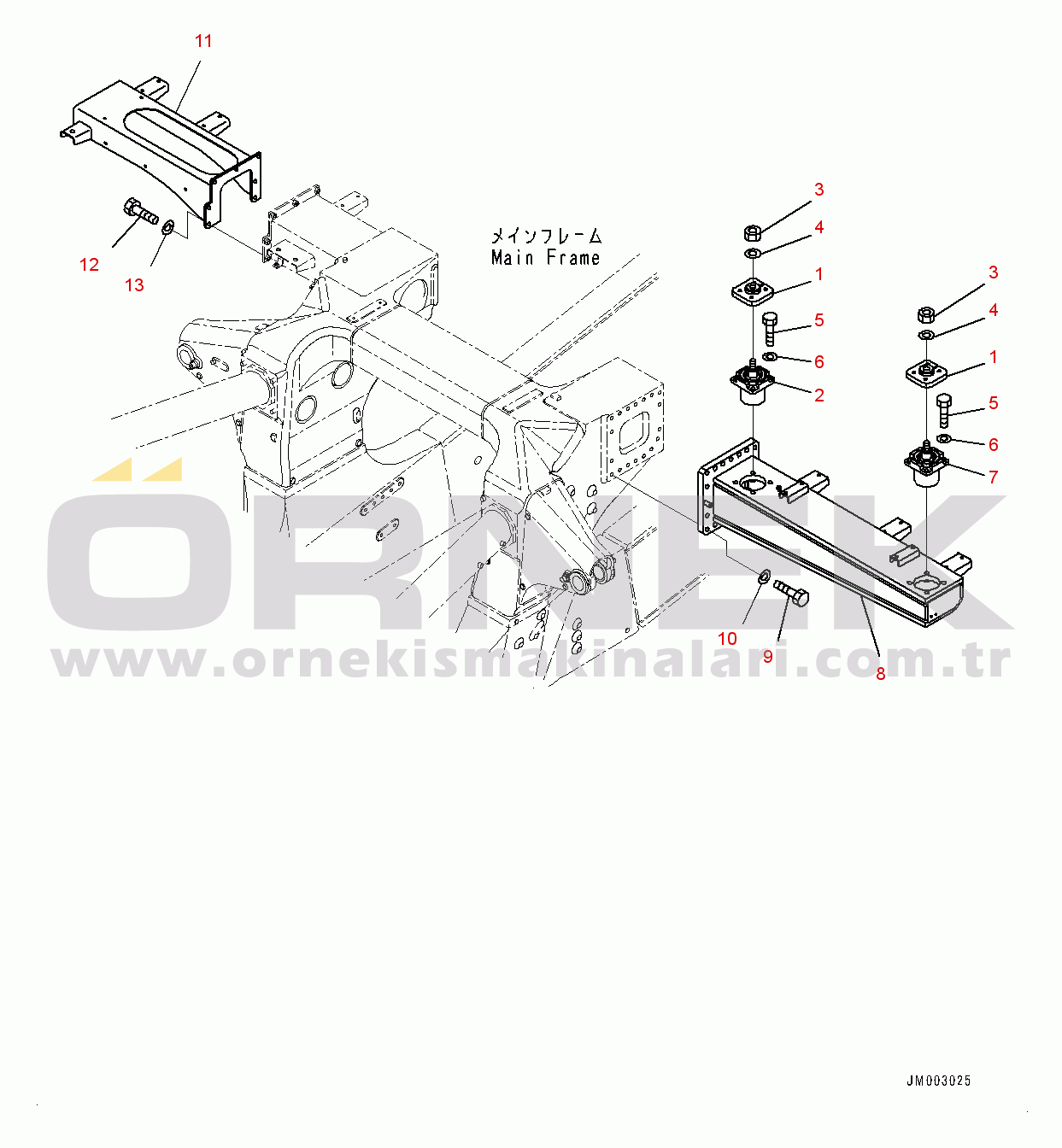 Komatsu HD785-7 S/N 30001-UP (-40 deg C Stan.) Rear Support (#30001-)