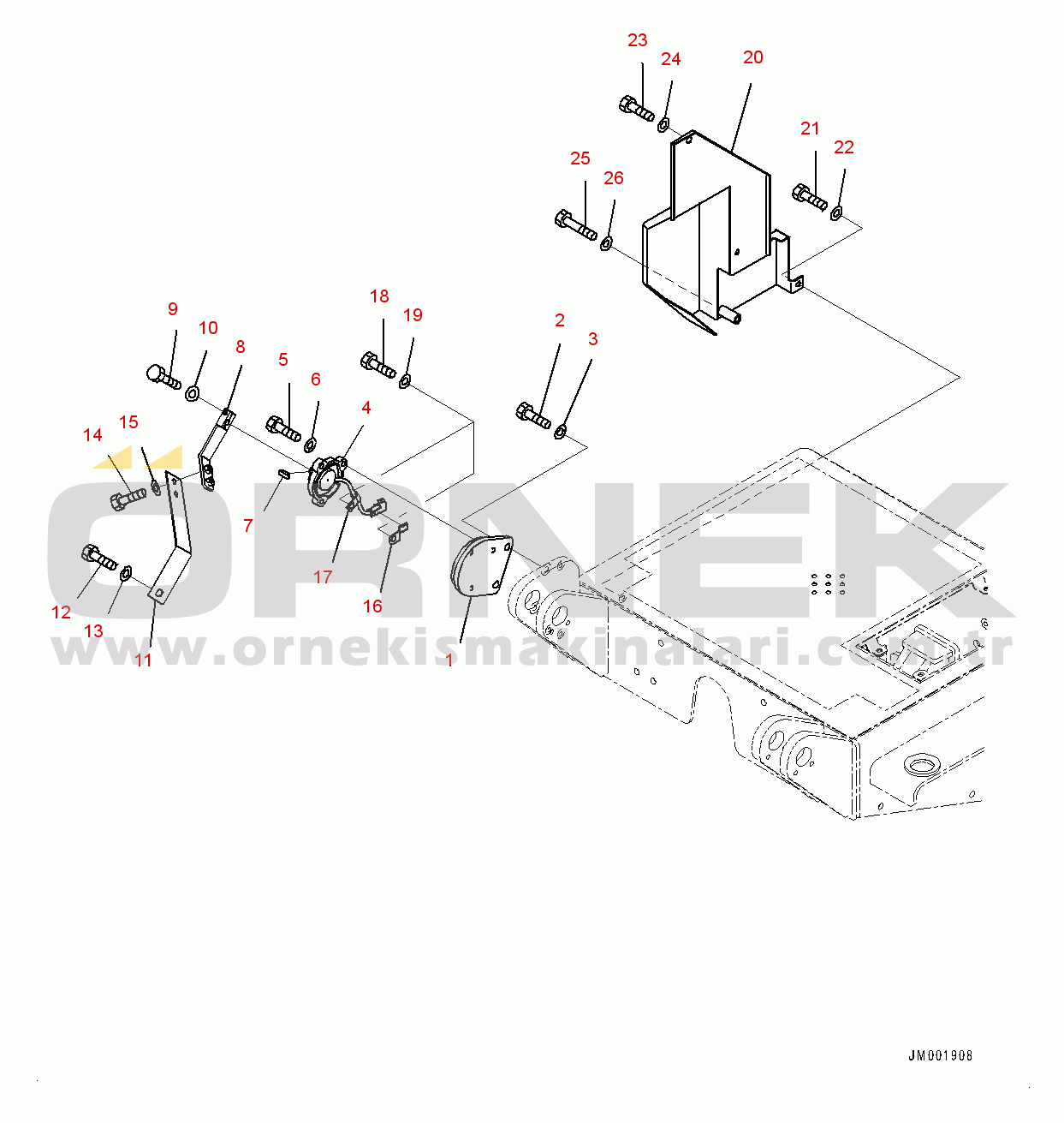 Komatsu HD785-7 S/N 30001-UP (-40 deg C Stan.) Stairway, Angle Sensor (#30001-)