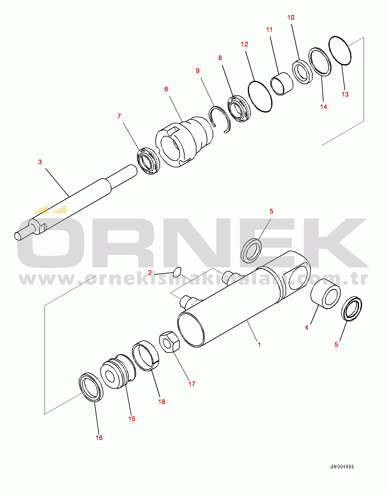Komatsu HD785-7 S/N 30001-UP (-40 deg C Stan.) Exhaust Brake, Cylinder L.H. (#30001-)