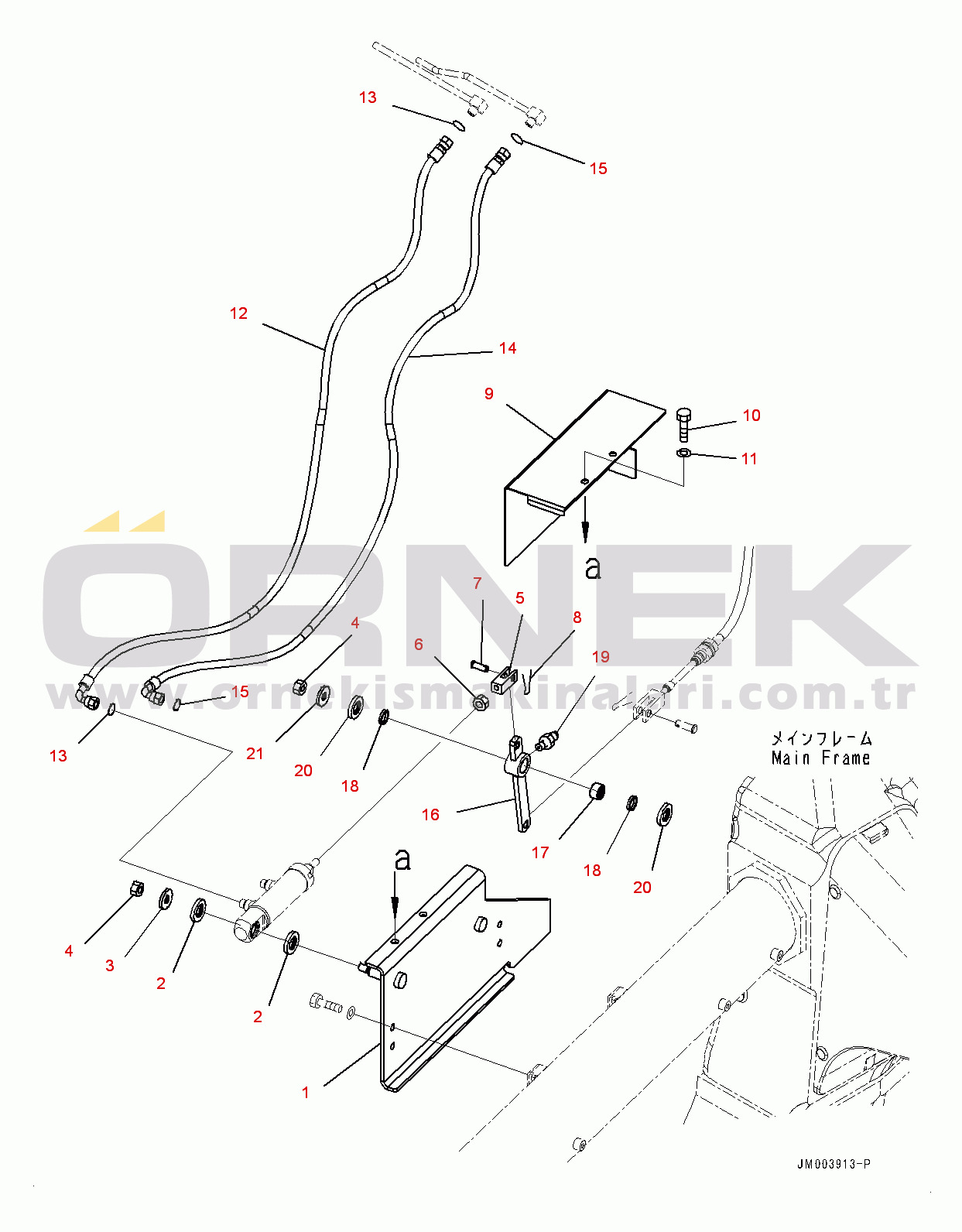 Komatsu HD785-7 S/N 30001-UP (-40 deg C Stan.) Exhaust Brake, Mounting Bracket (1/2) (#30001-)