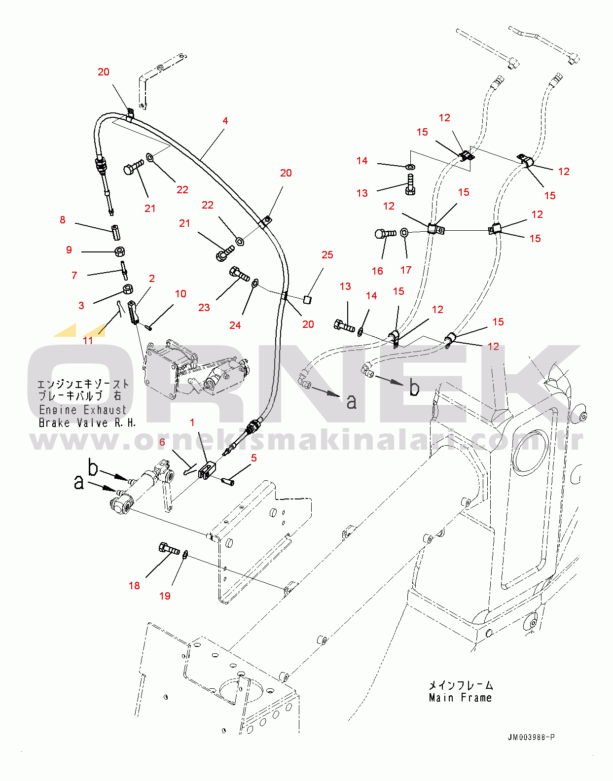 Komatsu HD785-7 S/N 30001-UP (-40 deg C Stan.) Exhaust Brake, Related Parts (1/2) (#30001-)