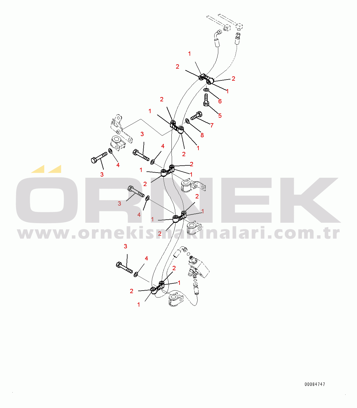 Komatsu HD785-7 S/N 30001-UP (-40 deg C Stan.) Exhaust Brake, Mounting Parts (#30001-)