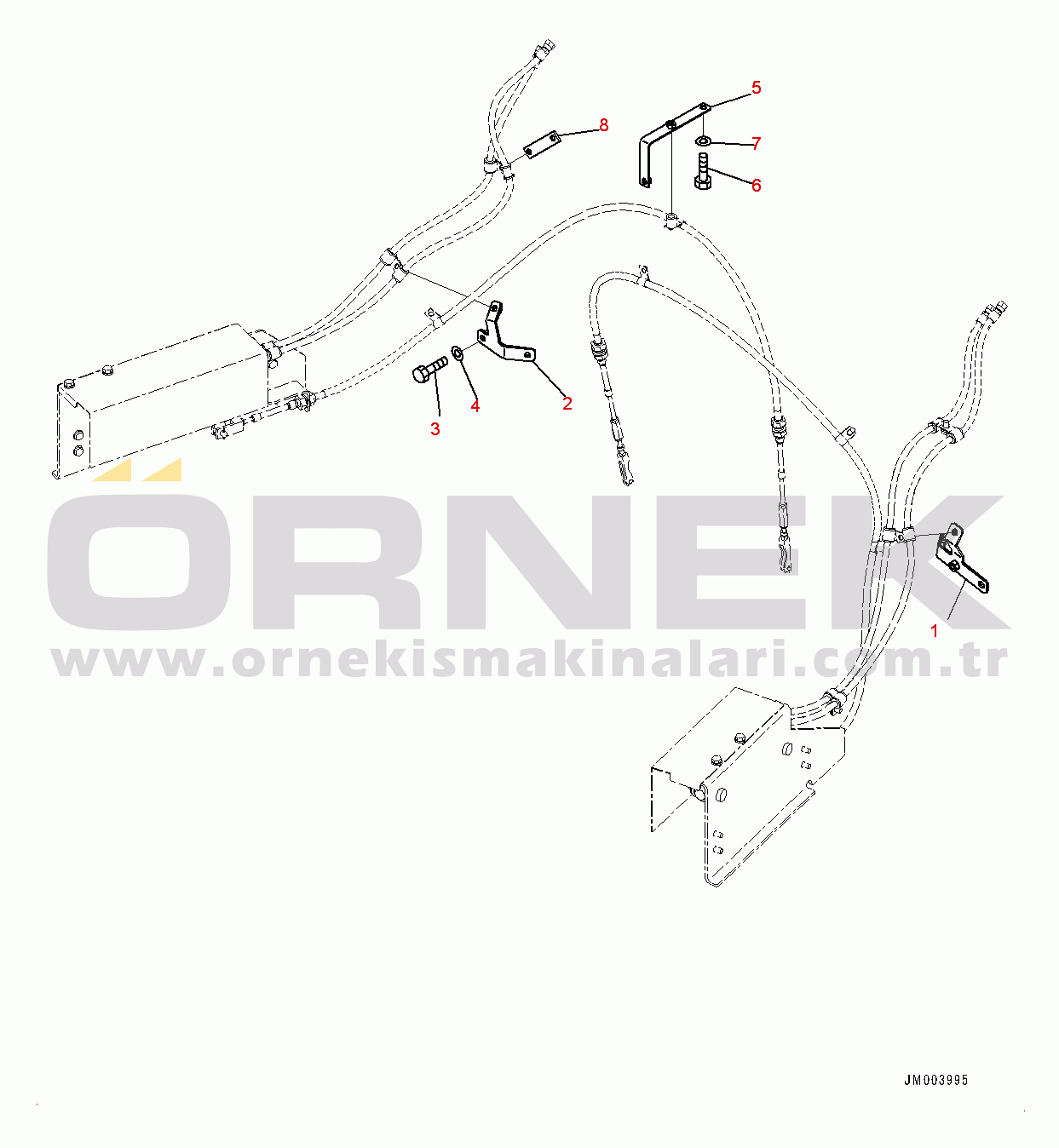 Komatsu HD785-7 S/N 30001-UP (-40 deg C Stan.) Exhaust Brake, Bracket (#30001-)