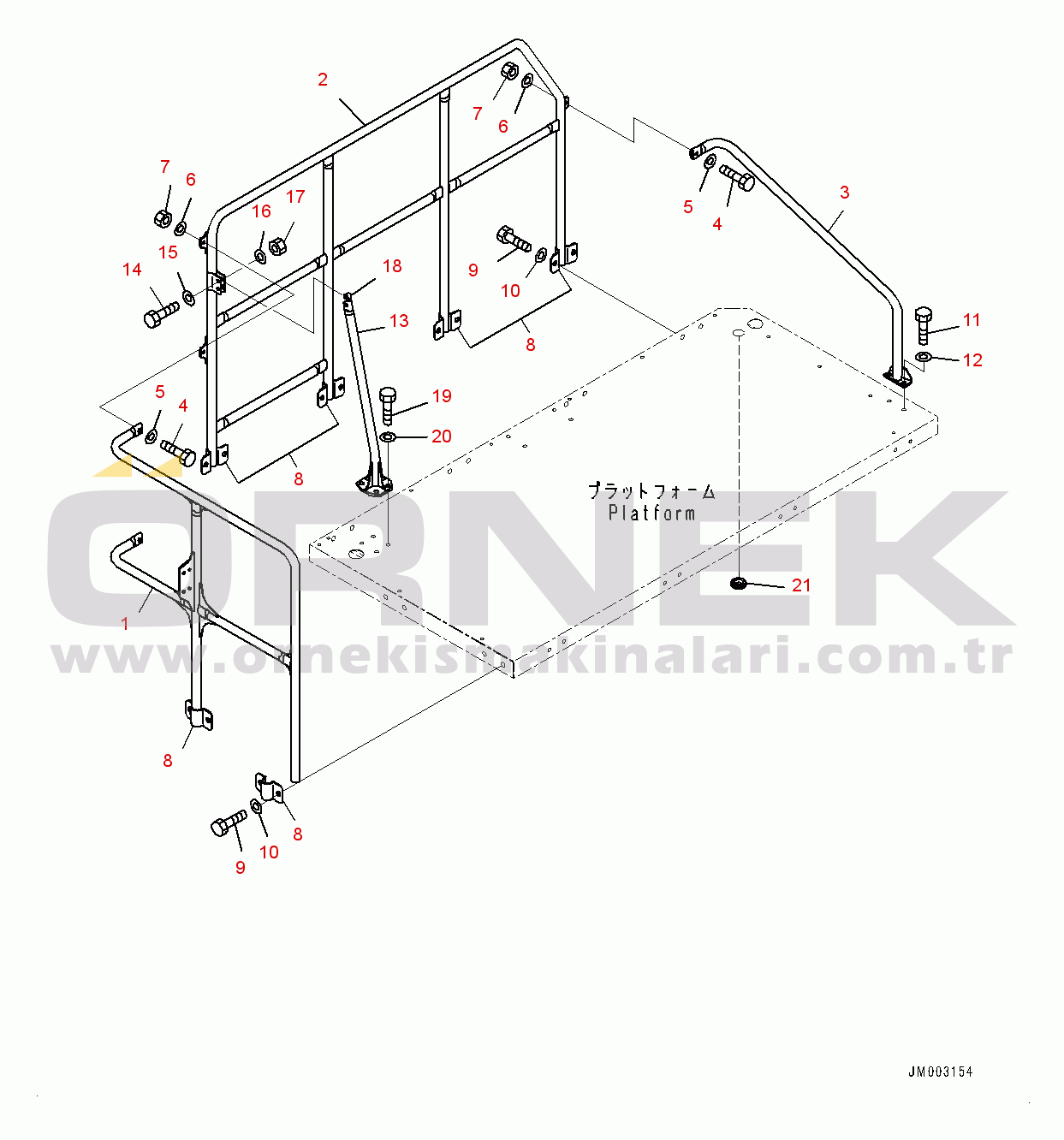 Komatsu HD785-7 S/N 30001-UP (-40 deg C Stan.) Platform Group, Handrail (#30001-)