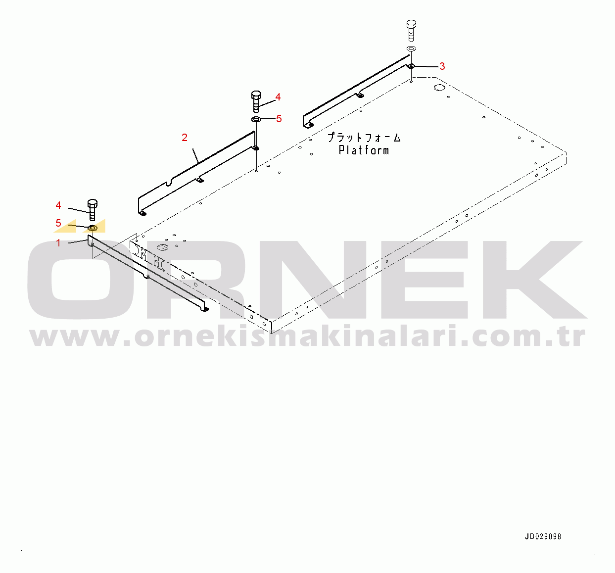 Komatsu HD785-7 S/N 30001-UP (-40 deg C Stan.) Platform Group, Toe Guard R.H. (#30001-)