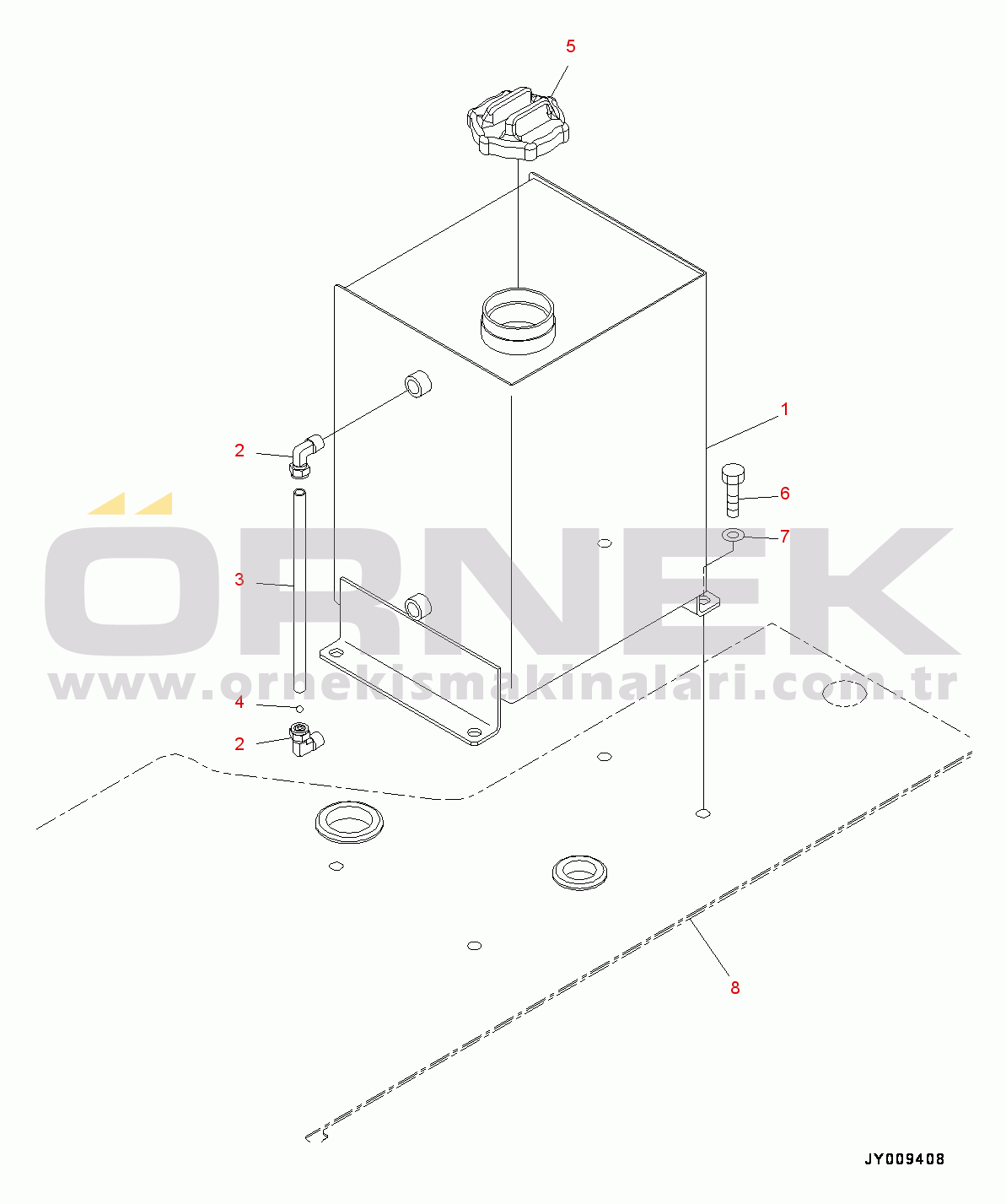 Komatsu HD785-7 S/N 30001-UP (-40 deg C Stan.) Coolant Reservoir Tank (#30001-)