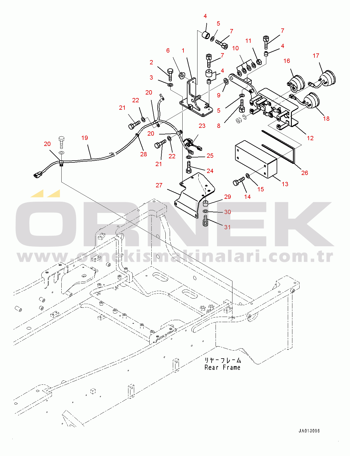 Komatsu WA470-7 S/N 10001-UP Battery Box, Rear Combination Lamp, L.H. (#10001-)