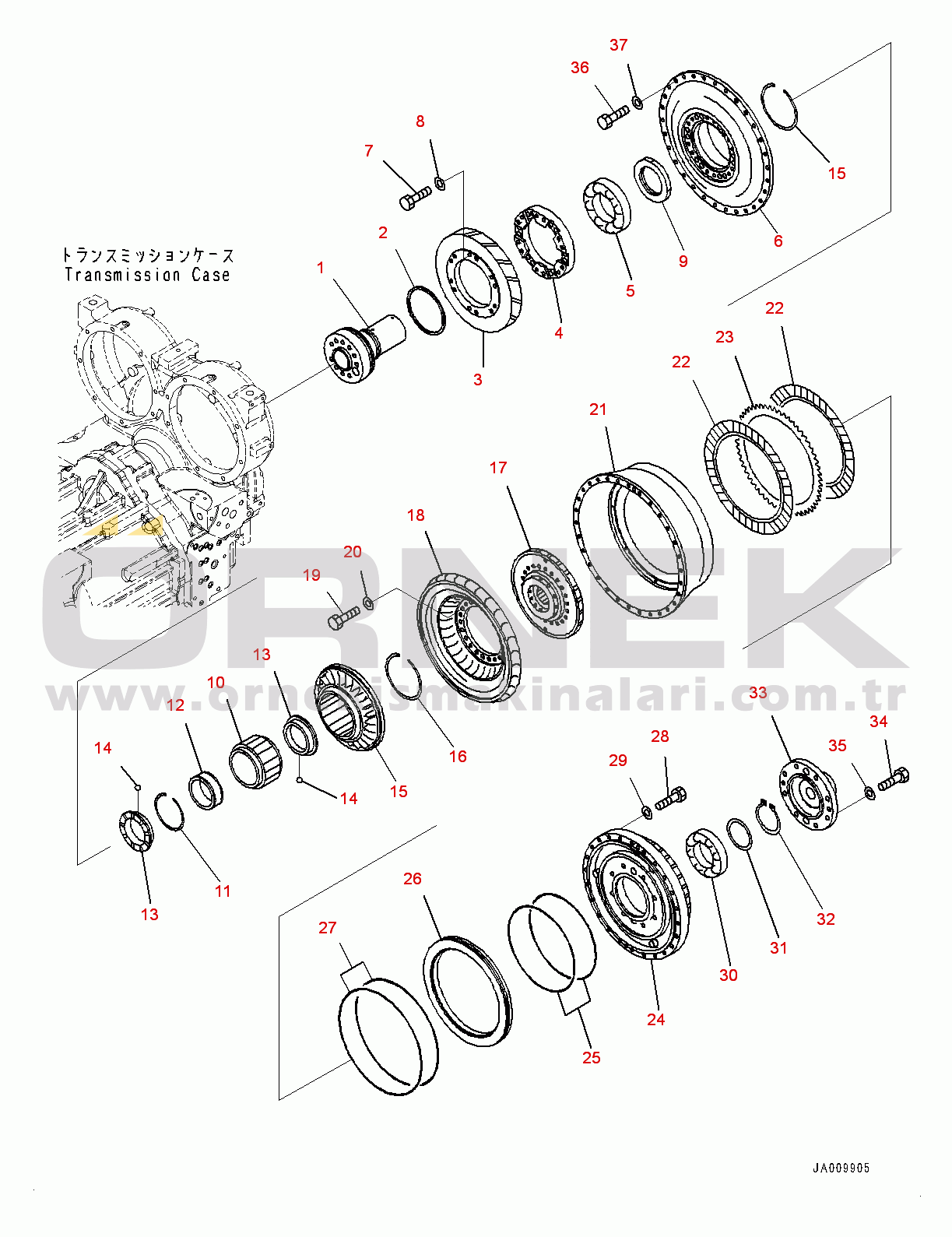Komatsu WA470-7 S/N 10001-UP Torque Converter and Transmission, Pump and Turbine (#10001-)