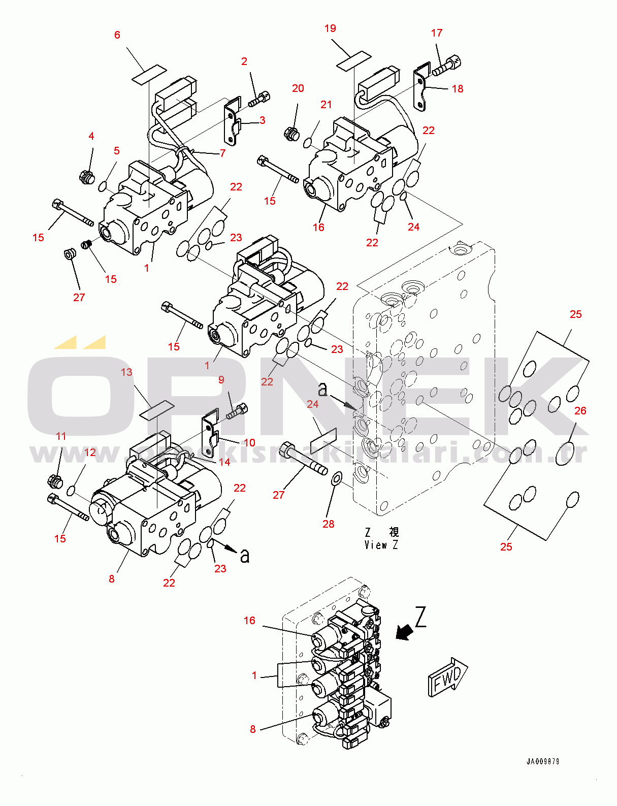 Komatsu WA470-7 S/N 10001-UP Torque Converter and Transmission, ECMV Valve (2/2) (#10001-)