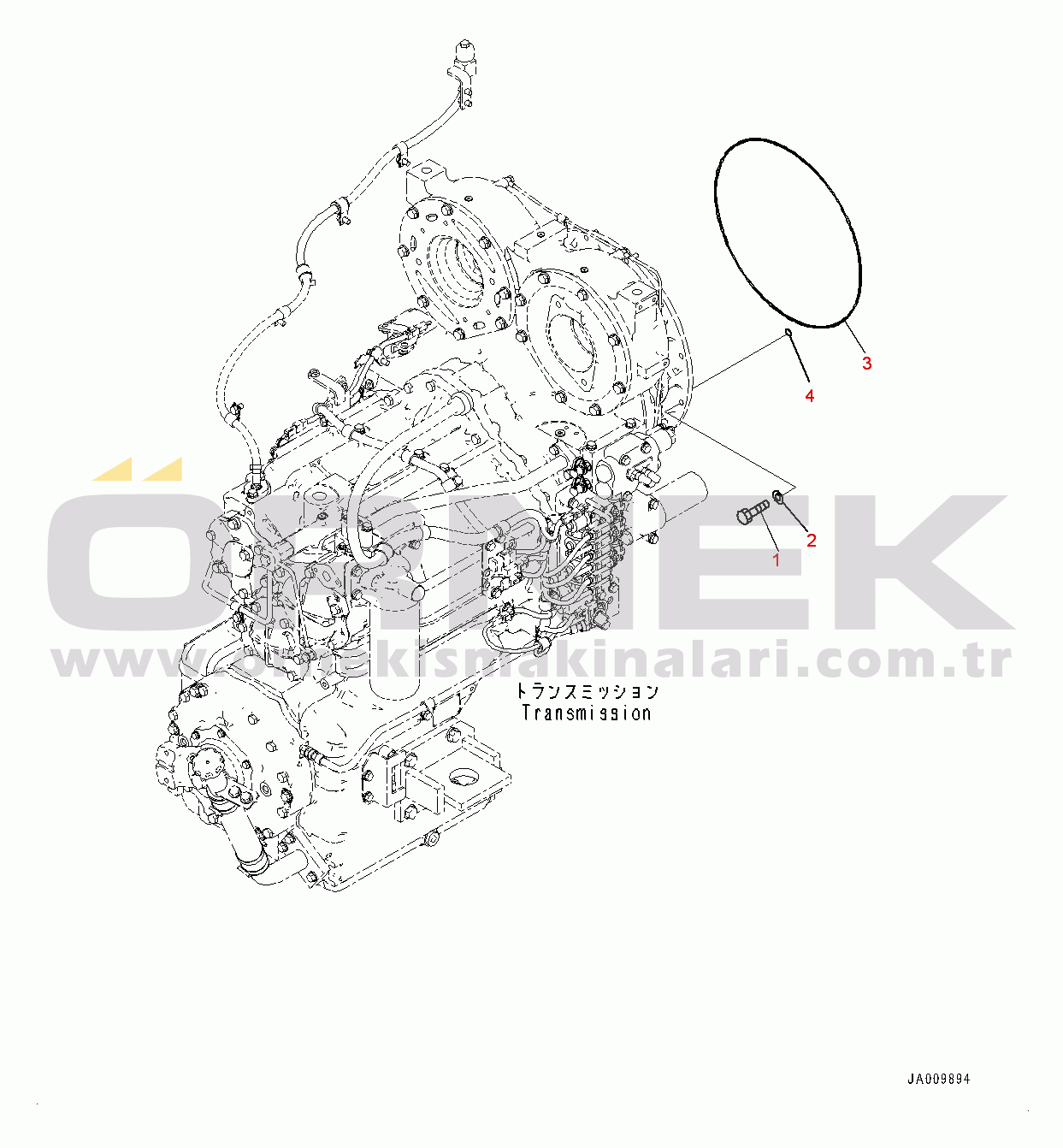 Komatsu WA470-7 S/N 10001-UP Torque Converter and Transmission, O-ring (#10001-)