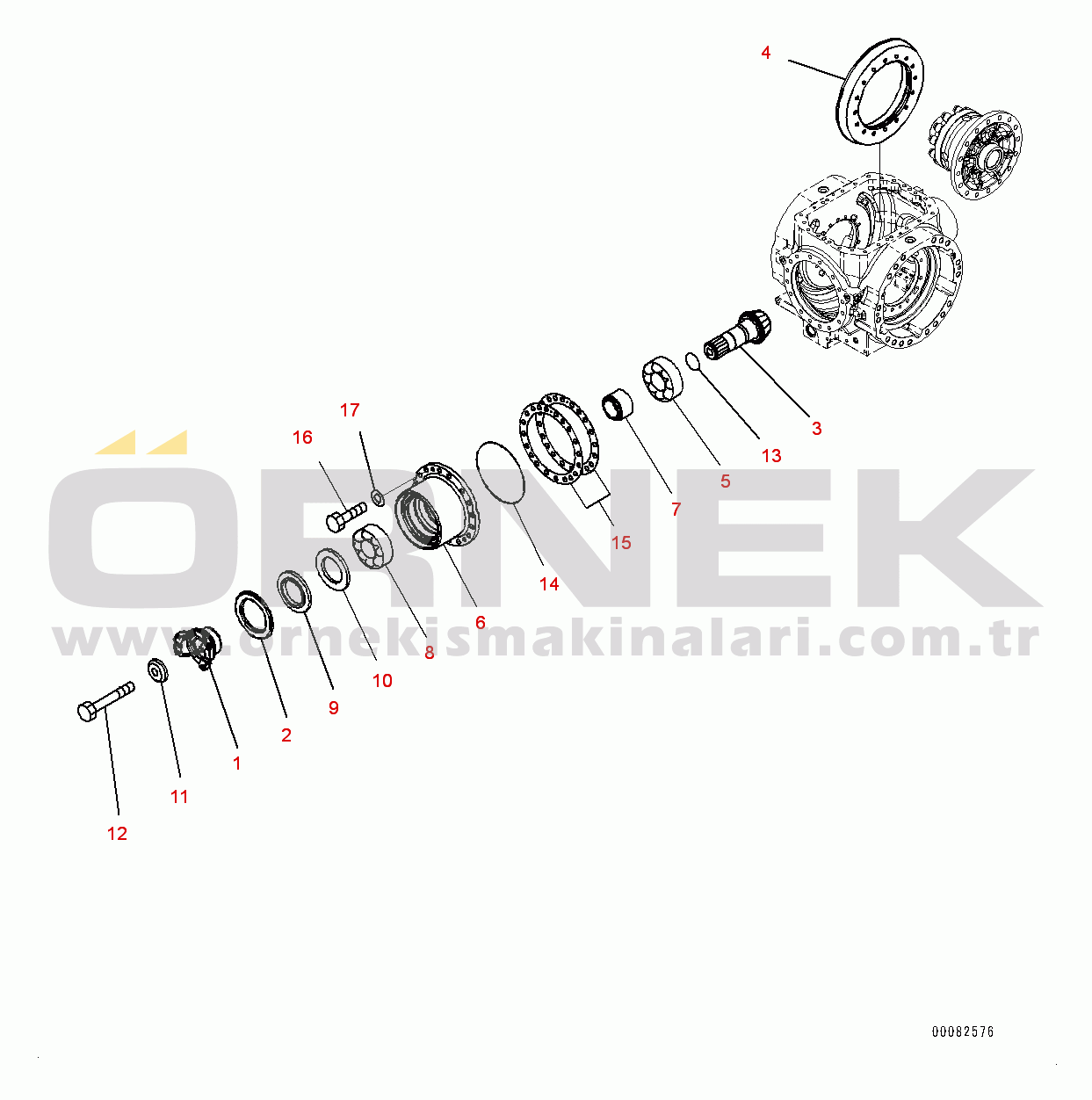 Komatsu WA470-7 S/N 10001-UP Rear Axle, Differential, Pinion and Cage (#10001-10191)