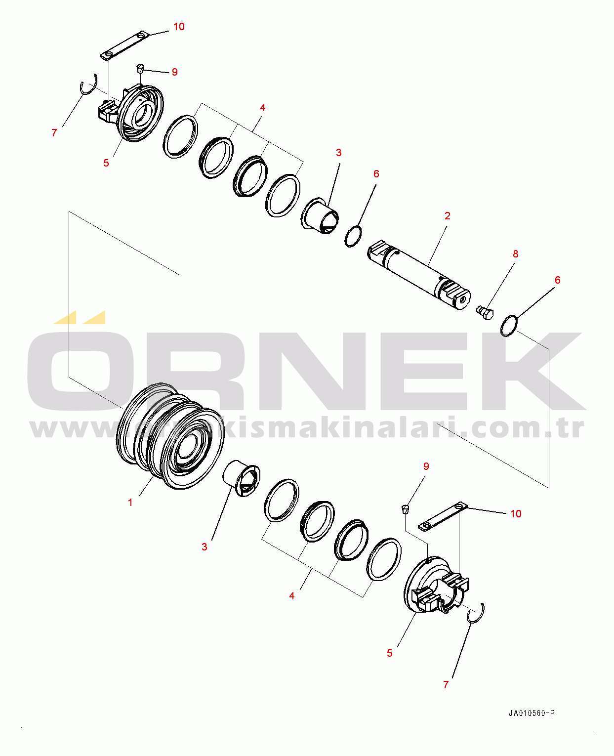 Komatsu D37EX-23 S/N 80001-UP Track Roller, Double Flange (#80001-)