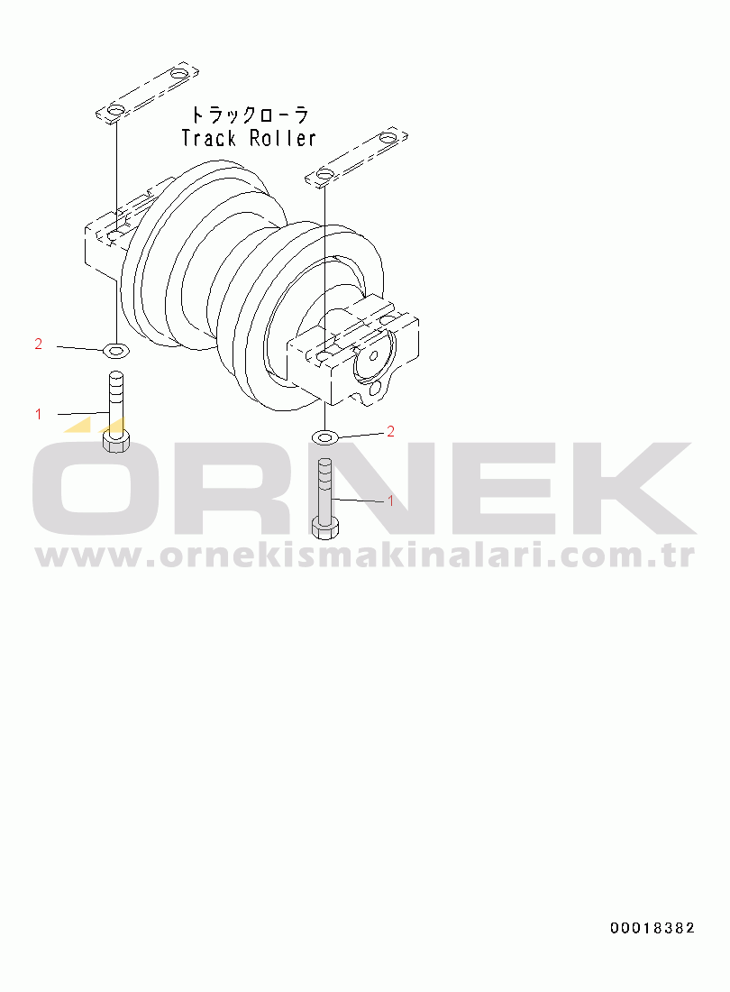 Komatsu D37EX-23 S/N 80001-UP Track Roller, Mounting (#80001-)