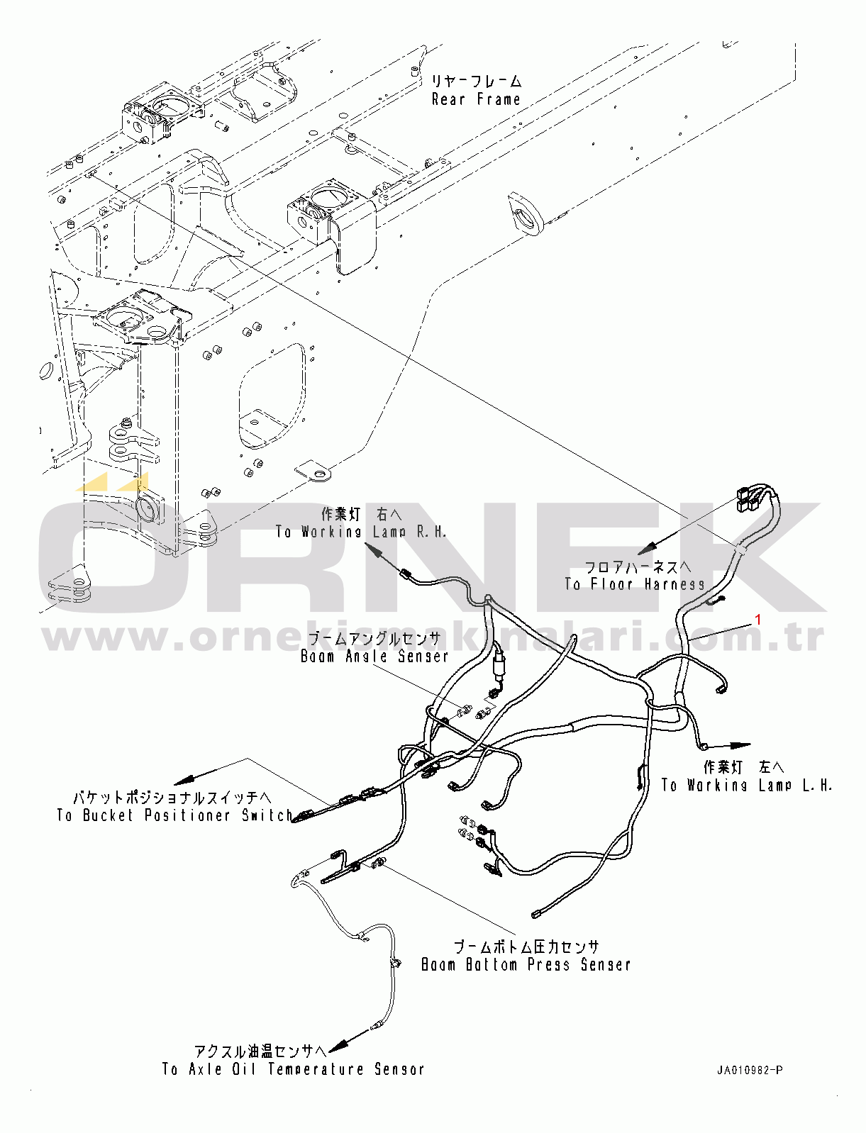 Komatsu WA320-7 S/N 80001-UP Front Wiring Harness, Wiring Harness (#80001-)