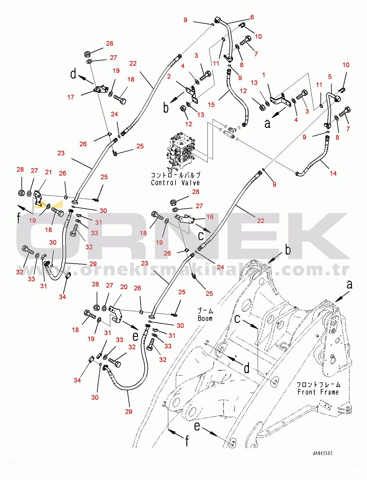 Komatsu WA320-7 S/N 80001-UP Hydraulic Oil Piping, Multi-Coupler Piping (#80001-)