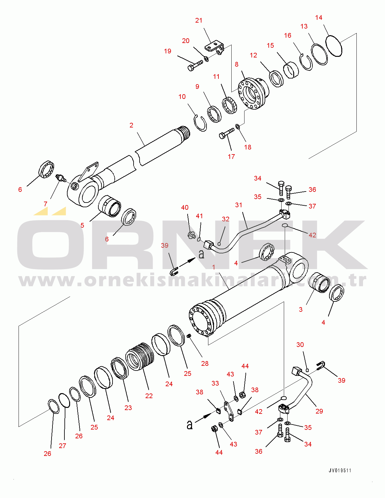 Komatsu WA320-7 S/N 80001-UP Bucket Cylinder, Inner Parts (#80001-)