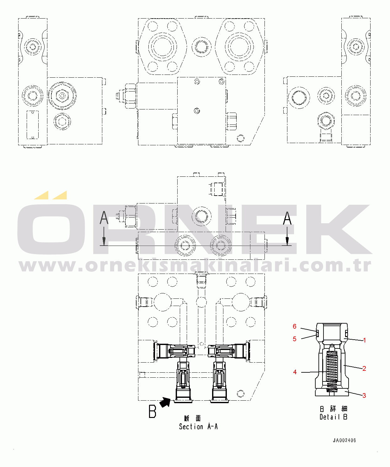 Komatsu WA270-7 S/N 80001-UP Emergency Steering Piping, Inner Parts, Steering Valve (2/5) (#80001-)