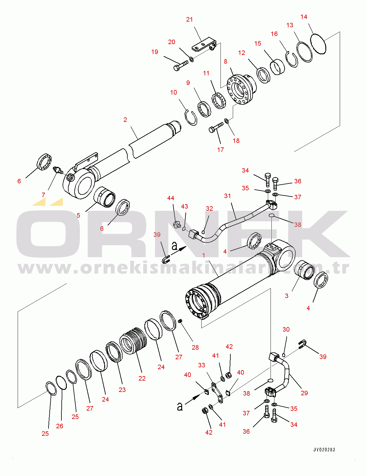 Komatsu WA270-7 S/N 80001-UP Bucket Cylinder, Inner Parts (#80001-)