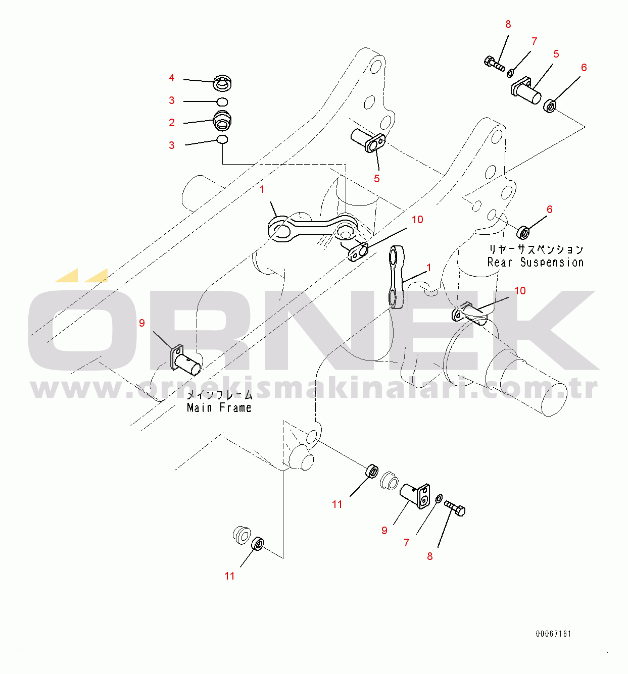 Komatsu HD465-7R S/N 16132-UP Rear Axle Support (#16132-)