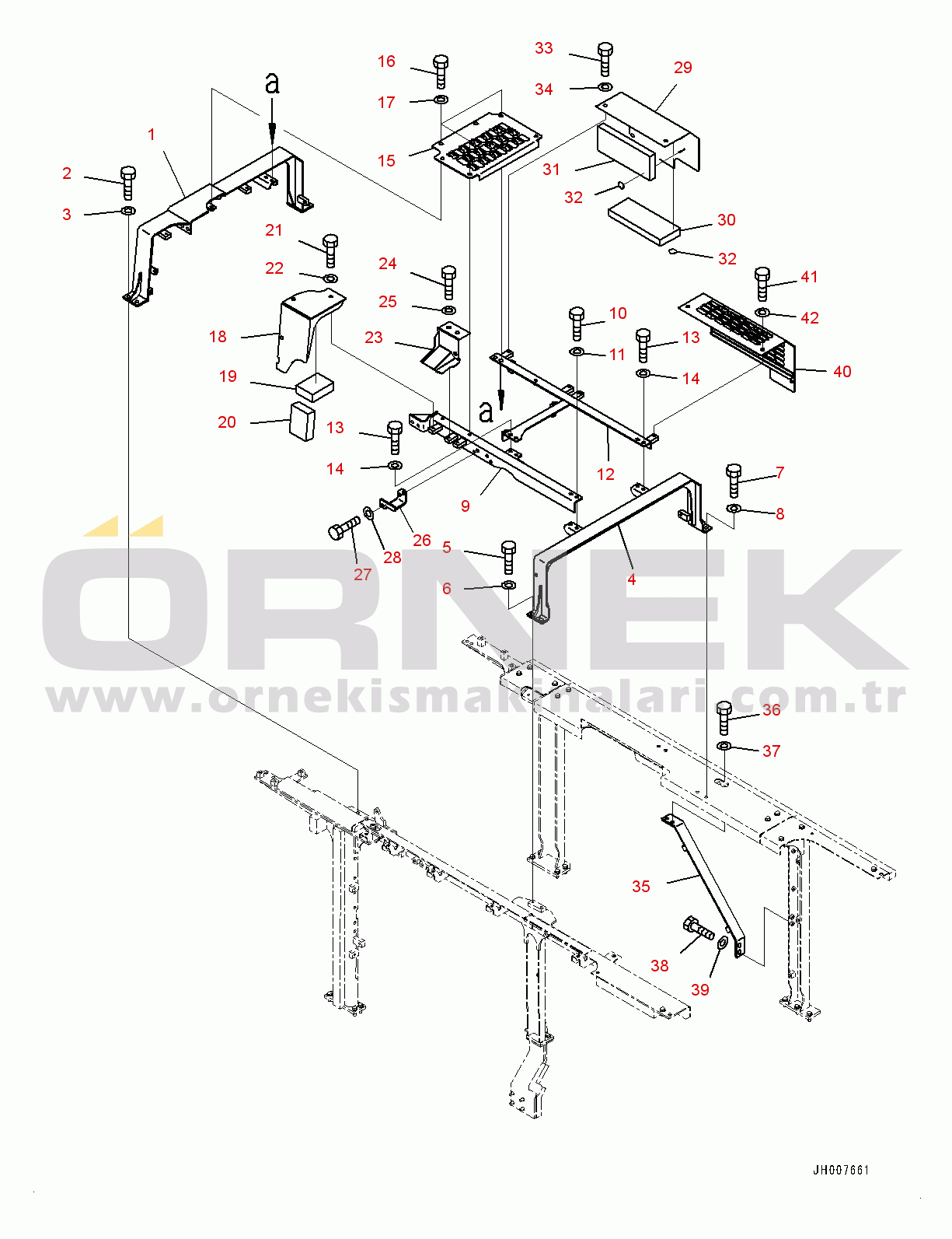 Komatsu PC700LC-8R S/N 70001-UP Machine Cab Frame, Step and Cover (#70001-)