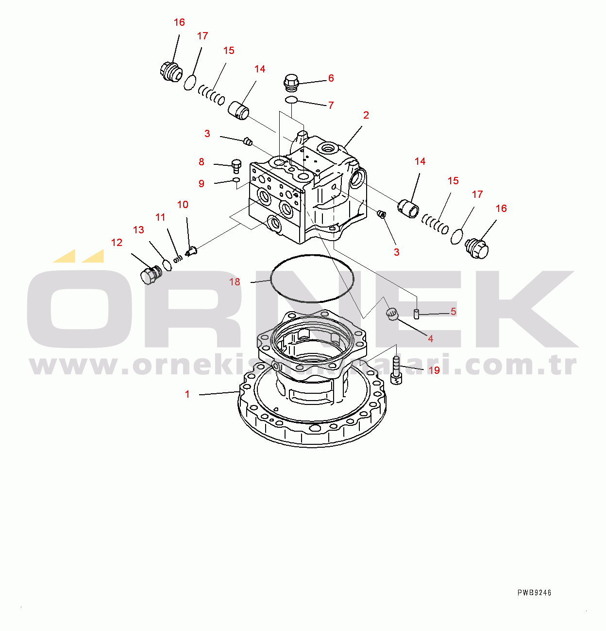 Komatsu PC700LC-8R S/N 70001-UP Swing Machinery and Motor, Inner Parts, Swing Motor (1/6) (#70001-)