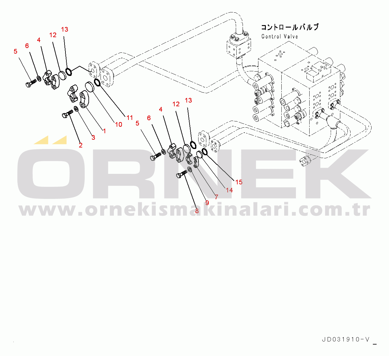 Komatsu PC600LC-8R1 S/N 70001-UP Arm and Bucket Piping, Related Parts (#70001-)