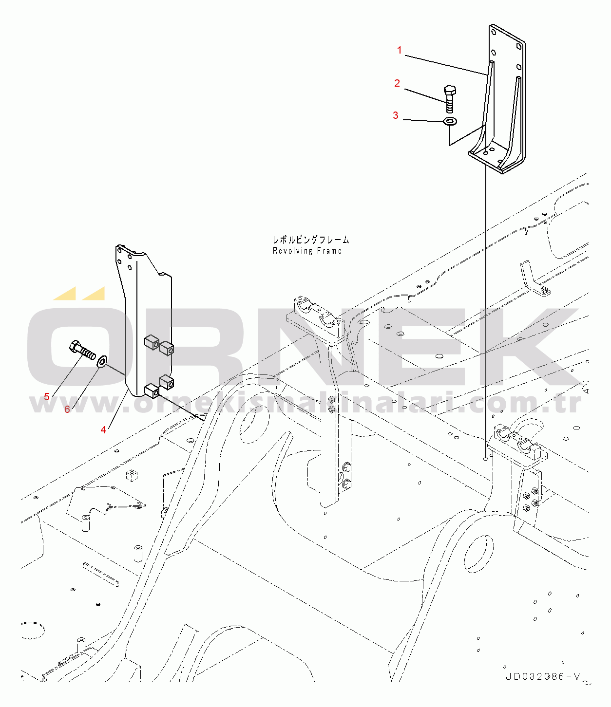 Komatsu PC600LC-8R1 S/N 70001-UP Attachment Piping, Bracket (#70001-)