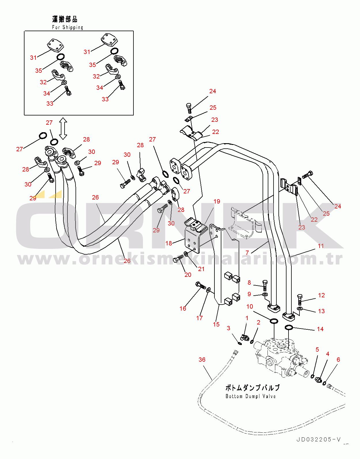 Komatsu PC600LC-8R1 S/N 70001-UP Attachment Piping, Bracket (#70001-)
