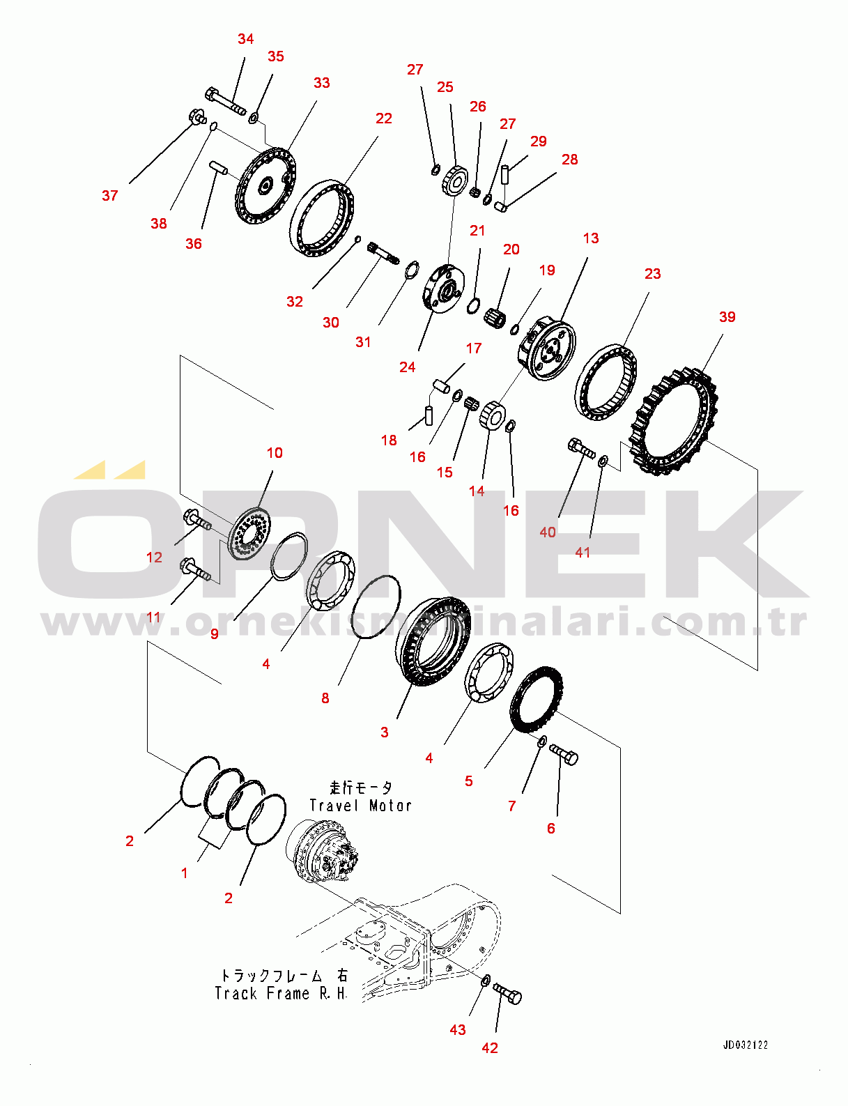 Komatsu PC600LC-8R1 S/N 70001-UP Track Frame, Final Drive R.H. (#70001-)