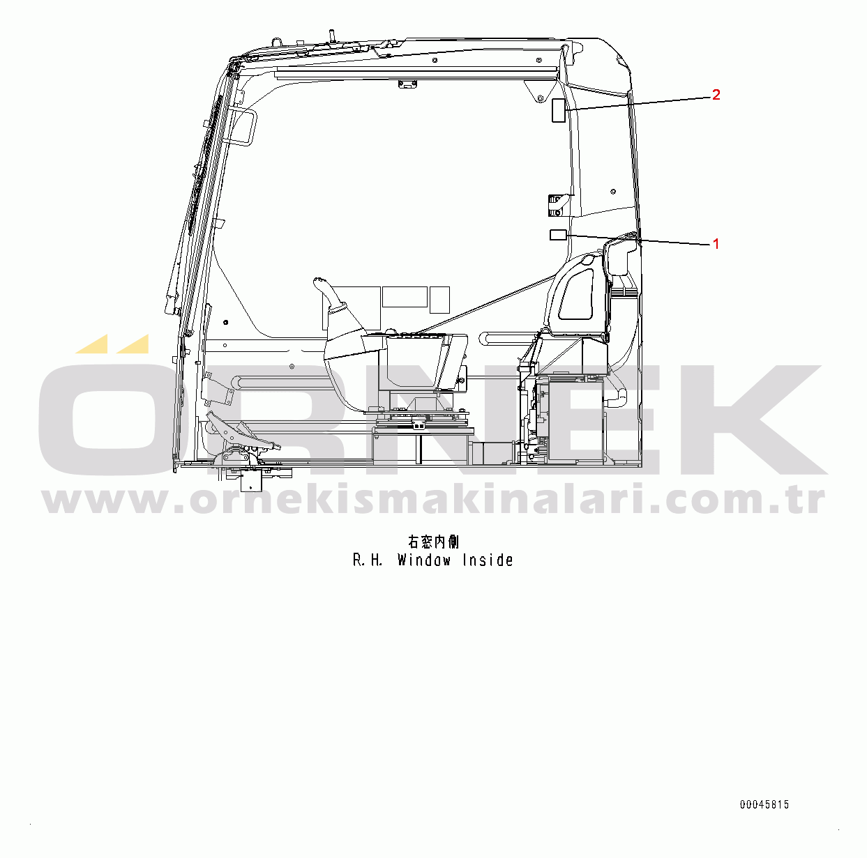 Komatsu HB215LC-1M0 S/N 10001-UP Caution Plates, Window Lock (#10001-)