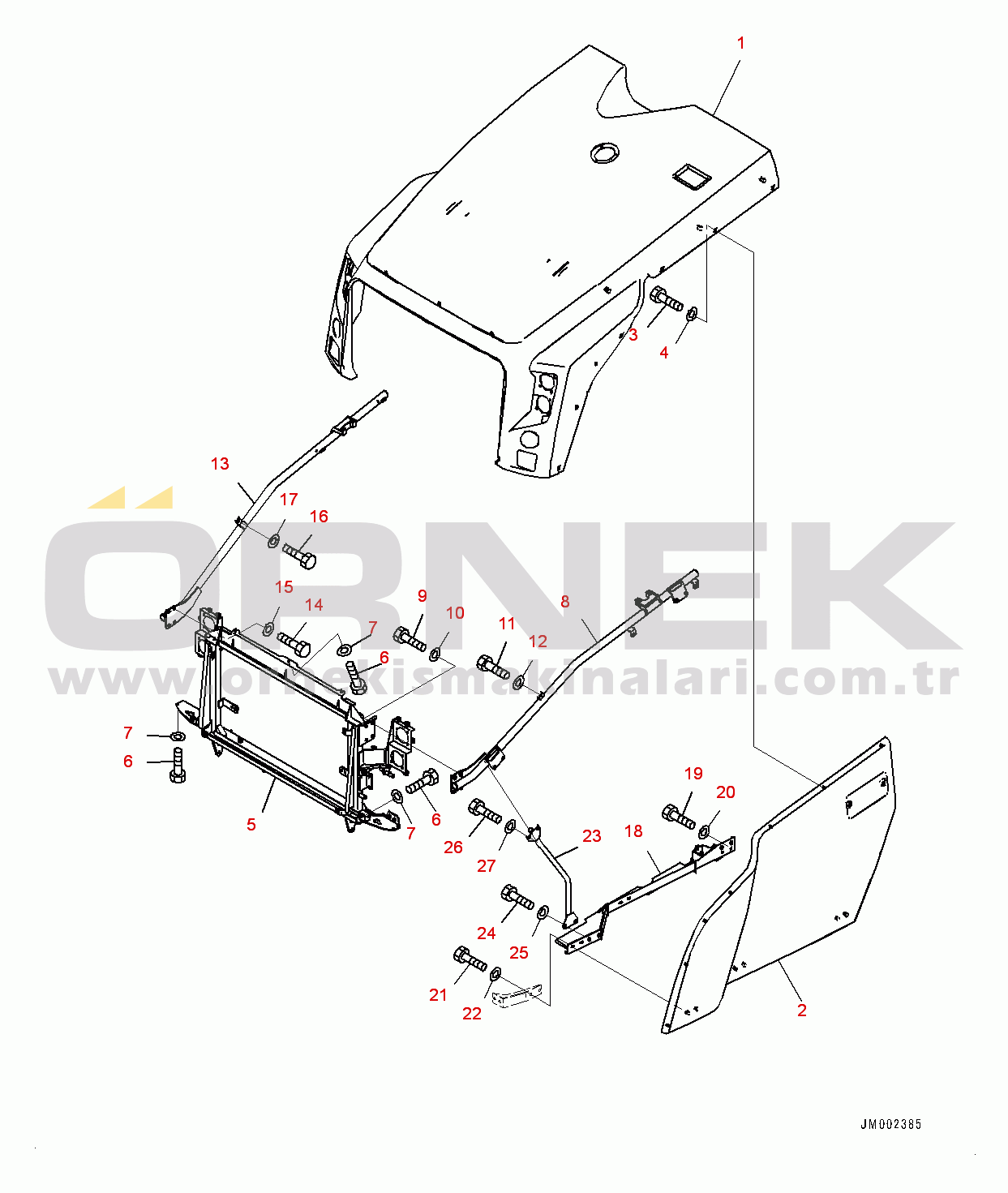 Komatsu HM400-3M0 S/N 5001-UP Engine Hood, Hood (#5001-)