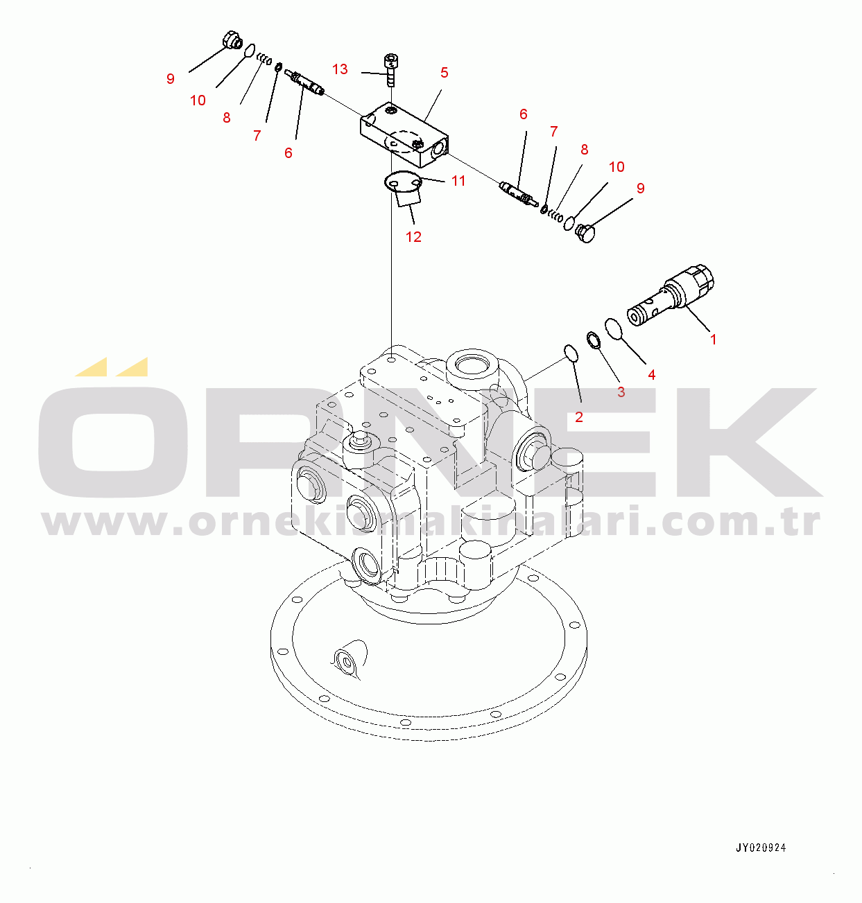 Komatsu PC350-8M0 S/N 80001-UP Swing Machinery and Motor, Swing Motor (3/3) (#80001-)