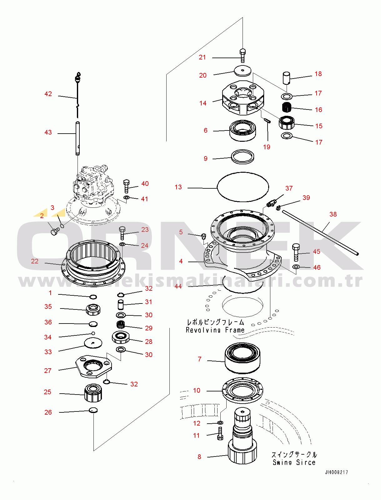 Komatsu PC350-8M0 S/N 80001-UP Swing Machinery and Motor, Swing Machinery (#80001-)