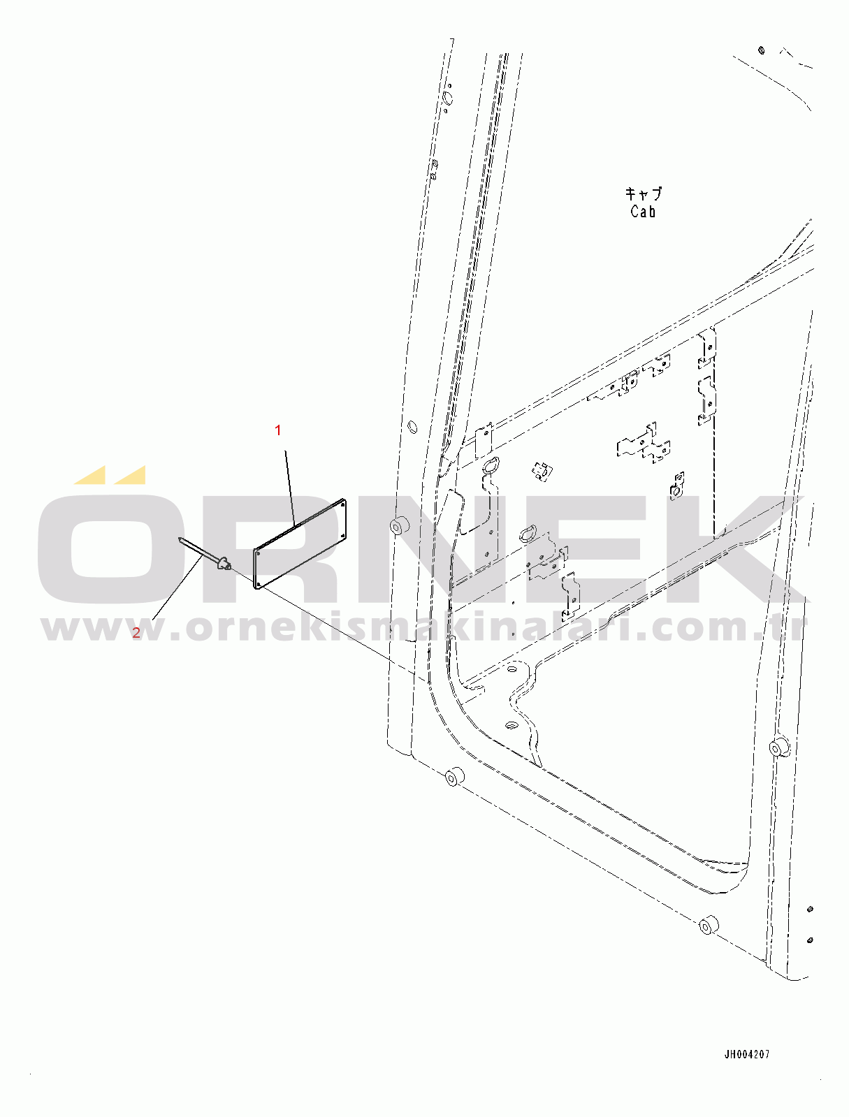 Komatsu PC350-8M0 S/N 80001-UP ROPS Plate (#80001-)