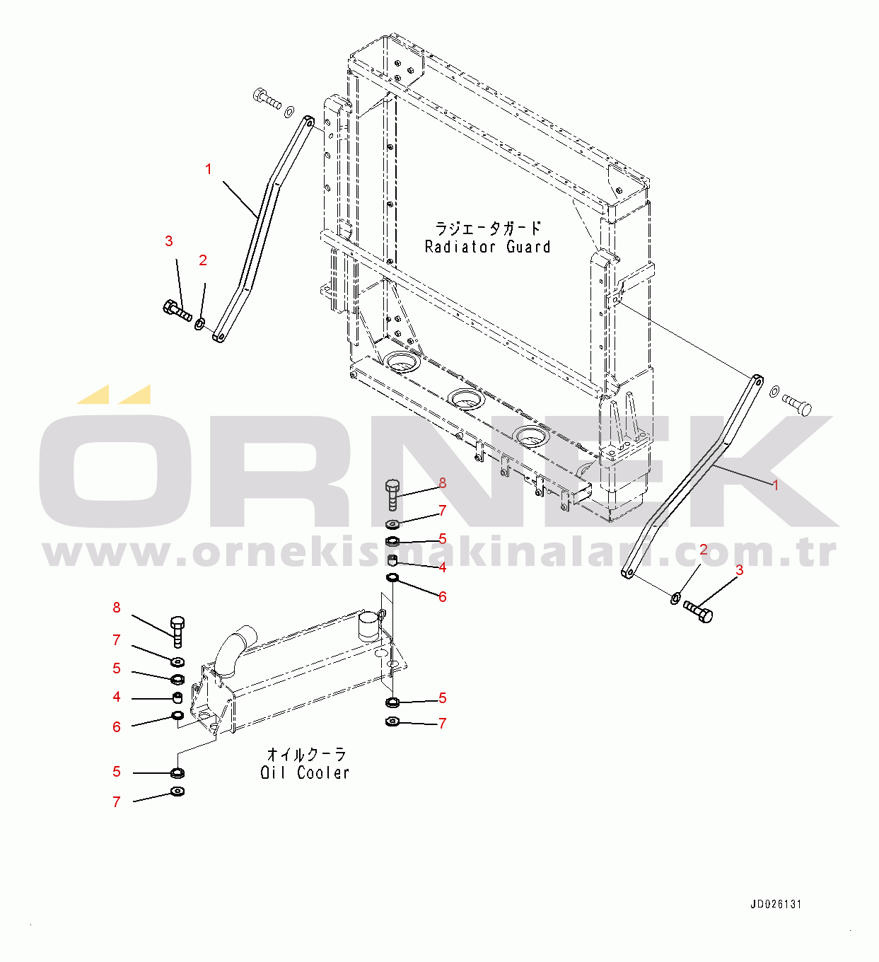 Komatsu WA600-6 S/N 61052-UP (For KAL) Radiator, Torque Converter Cooler (#61052-)