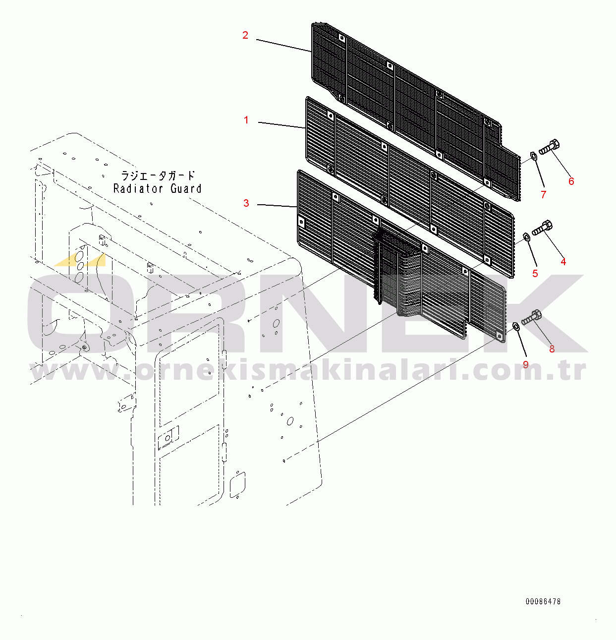 Komatsu WA600-6 S/N 61052-UP (For KAL) Cooling Fan Guard (#60638-)