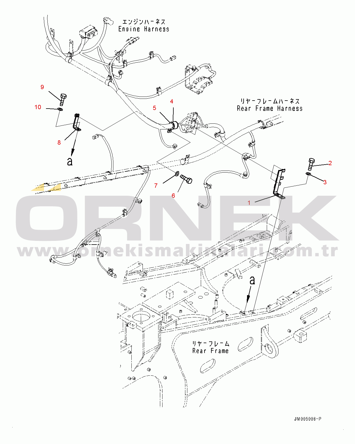 Komatsu WA600-6 S/N 61052-UP (For KAL) Rear Electric Wiring Harness, Wiring Harness and Mounting (#61052-)