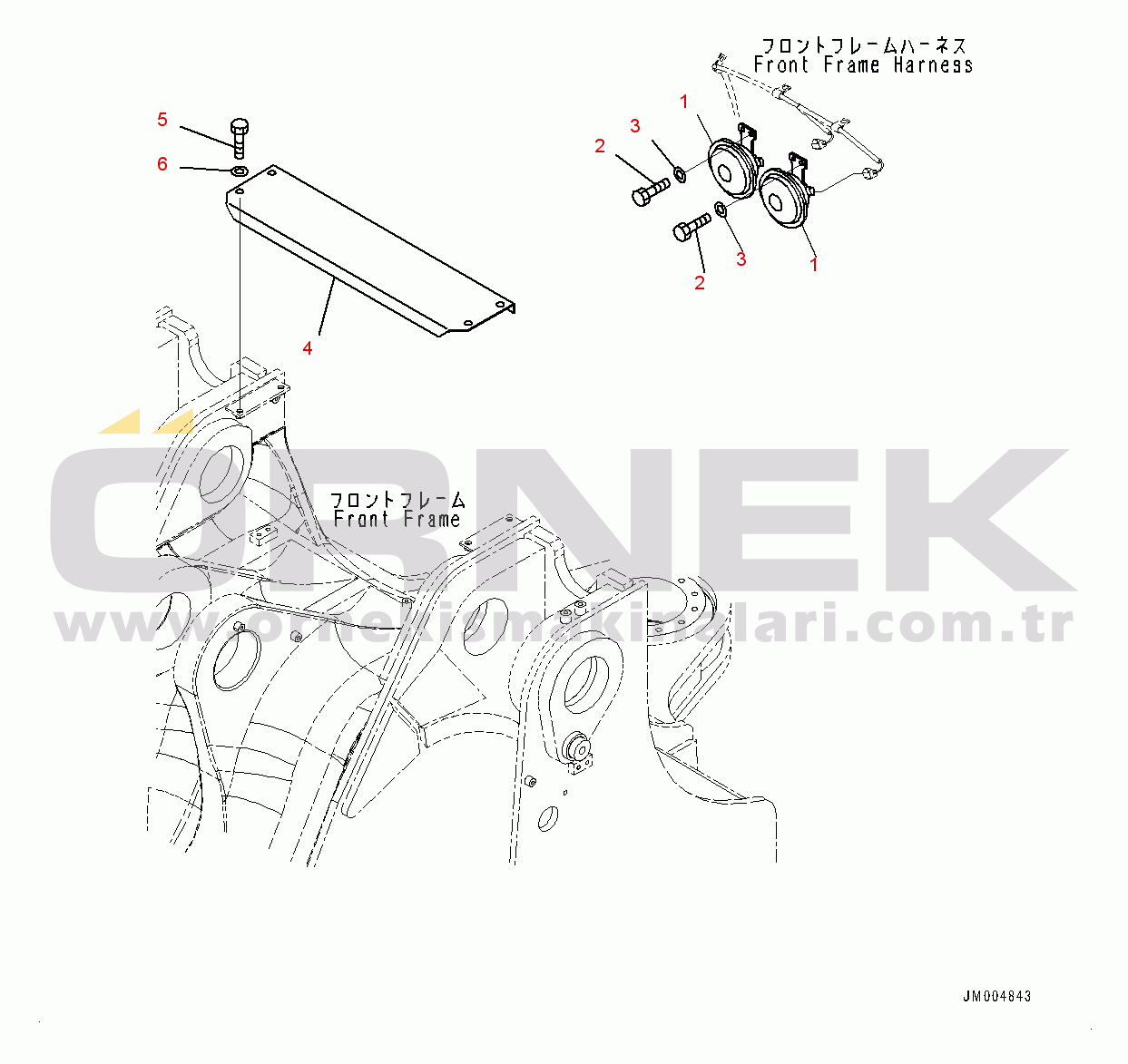 Komatsu WA600-6 S/N 61052-UP (For KAL) Horn (#61052-)