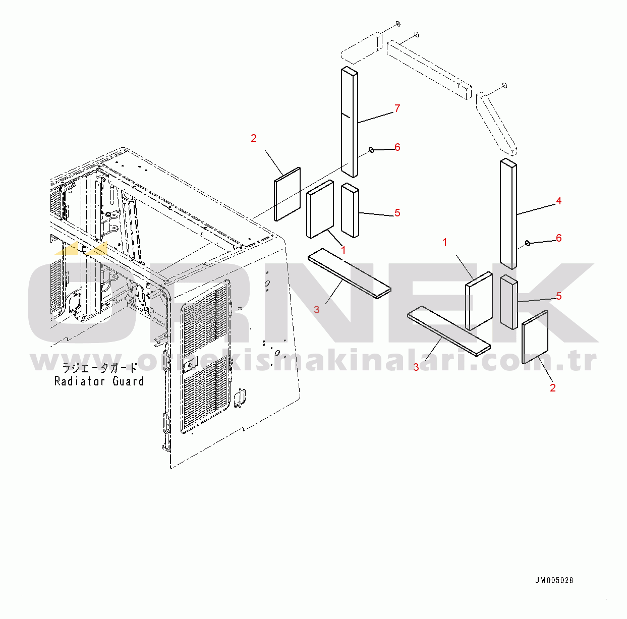 Komatsu WA600-6 S/N 61052-UP (For KAL) Hood, Baffle (2/2) (#61052-)