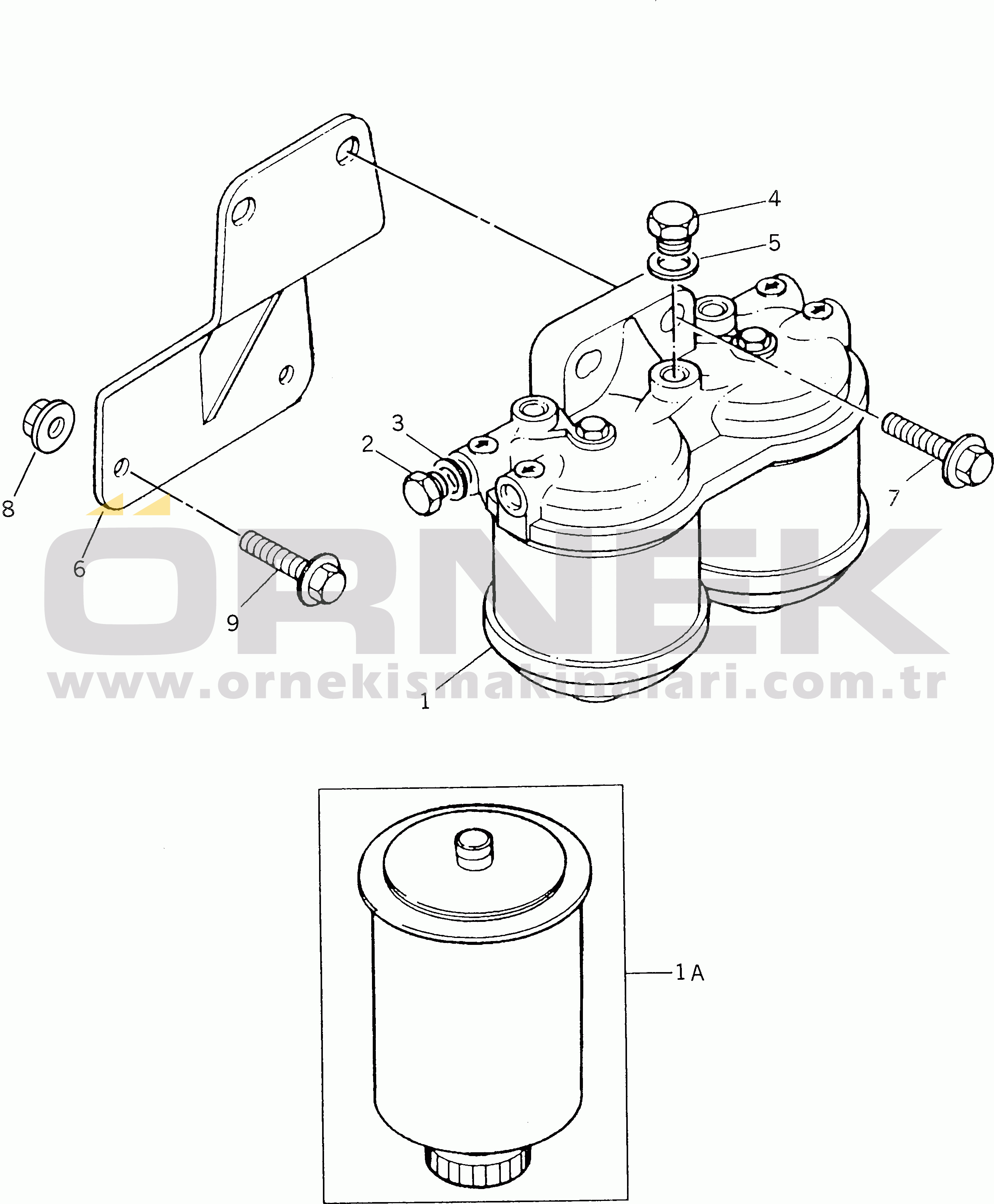 Komatsu 1006-6TLR2-PW S/N U544620W-UP FUEL FILTER