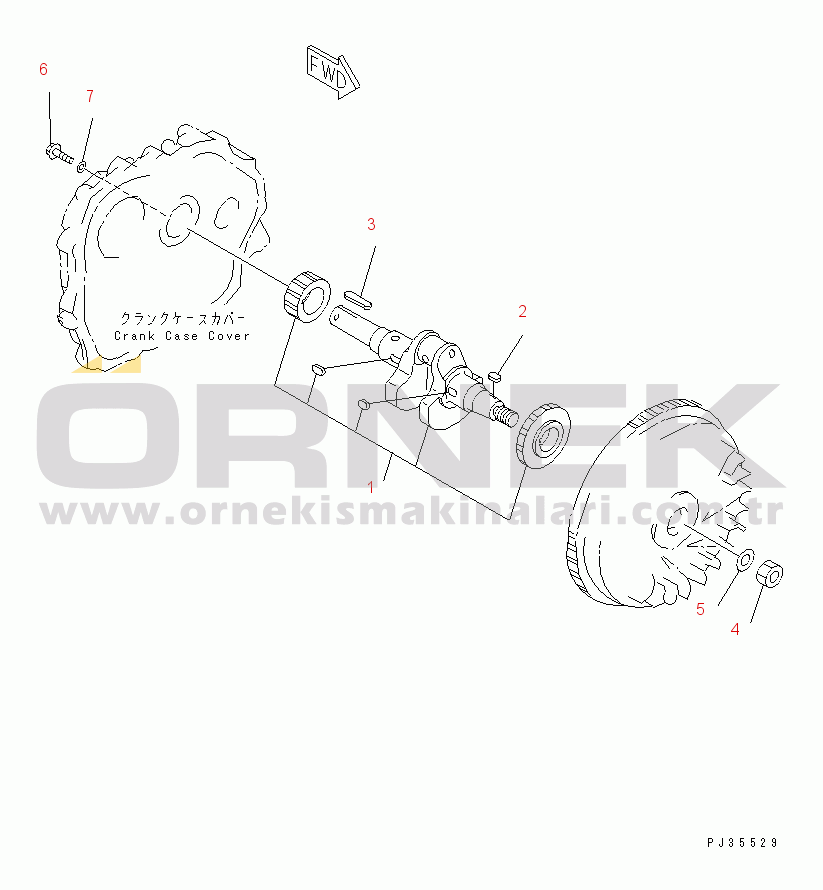 Komatsu 1D84-1B S/N 00101-UP CRANKSHAFT(#20101-)