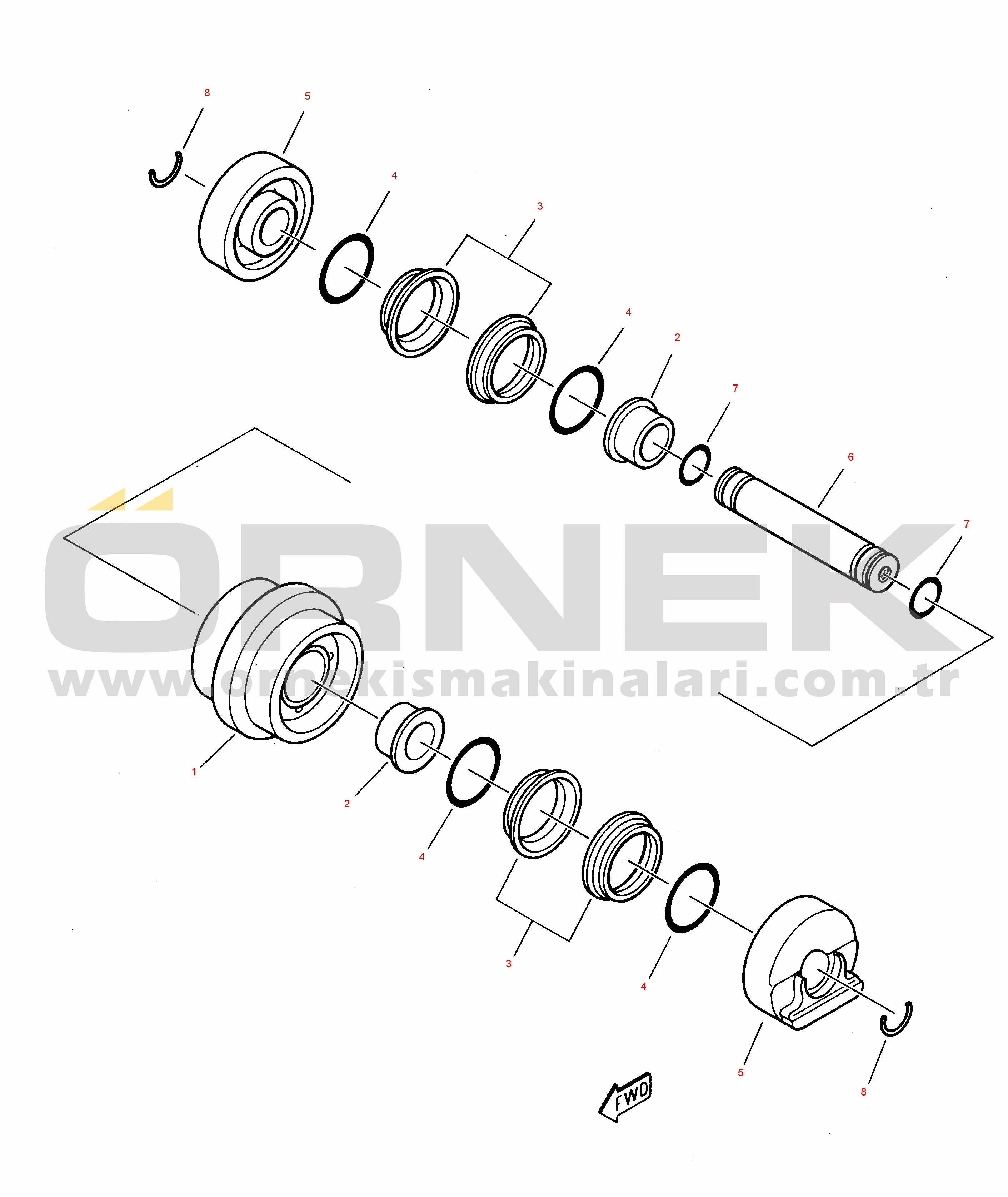 Komatsu 212 S/N 21200007-UP TRACK ROLLER