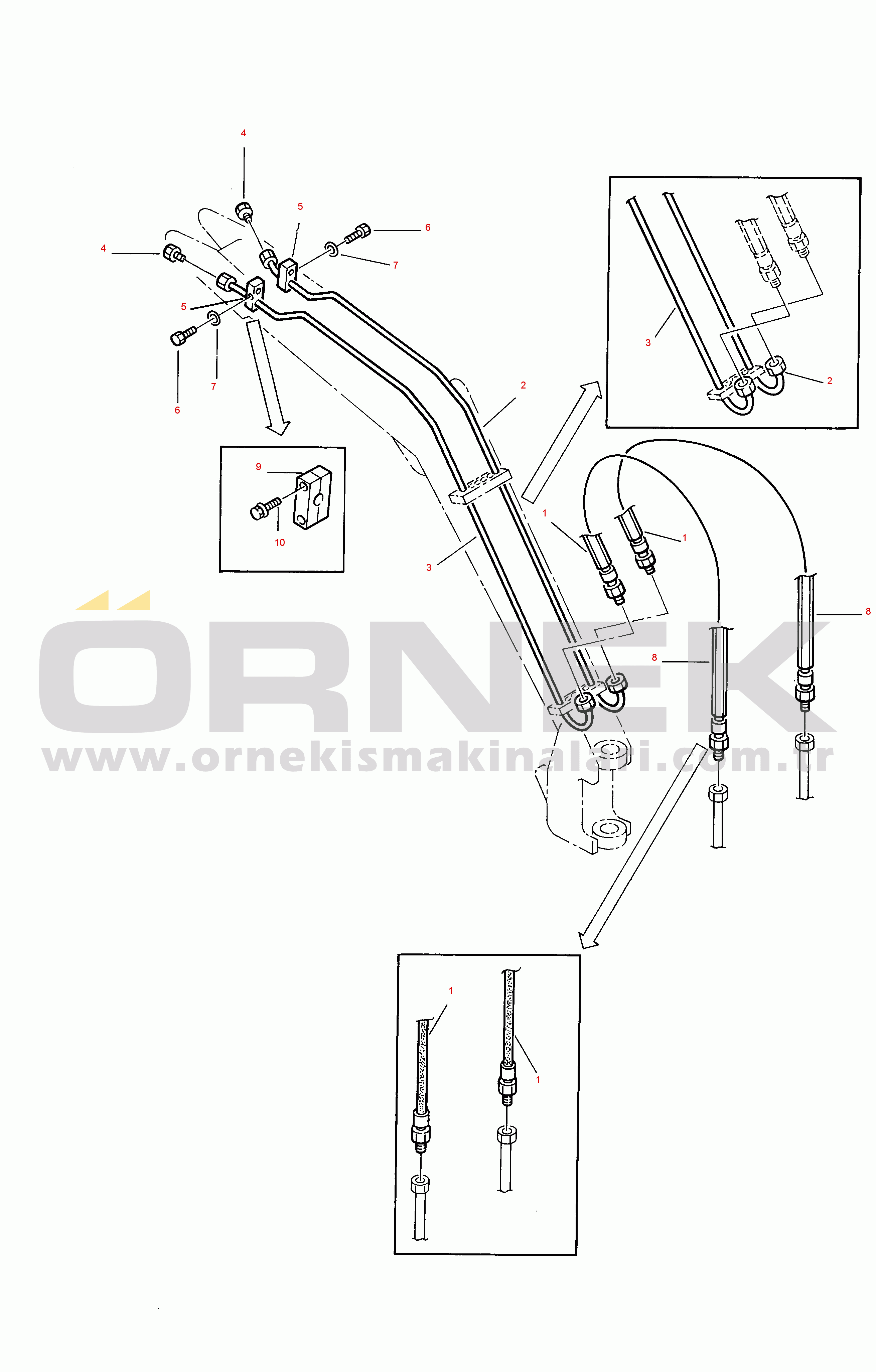 Komatsu 212 S/N 21200007-UP HYDRAULIC PIPING (ATTACHMENT LINE) (TBG SPEC.)