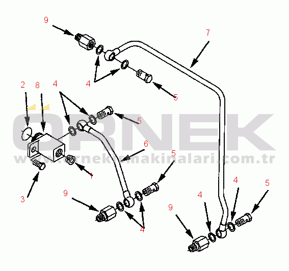 Komatsu 330M SA12V140Z-1 Engine AIR COMPRESSOR COOLANT PLUMBING