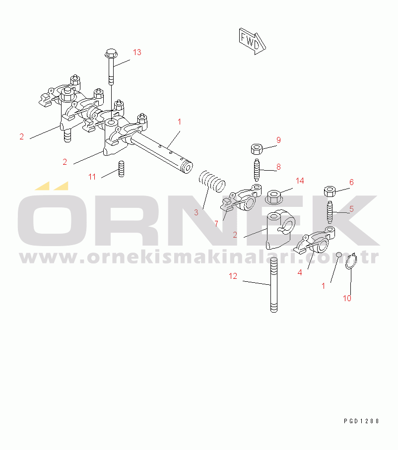 Komatsu 3D74E-3C S/N 01327-UP ROCKER ARM