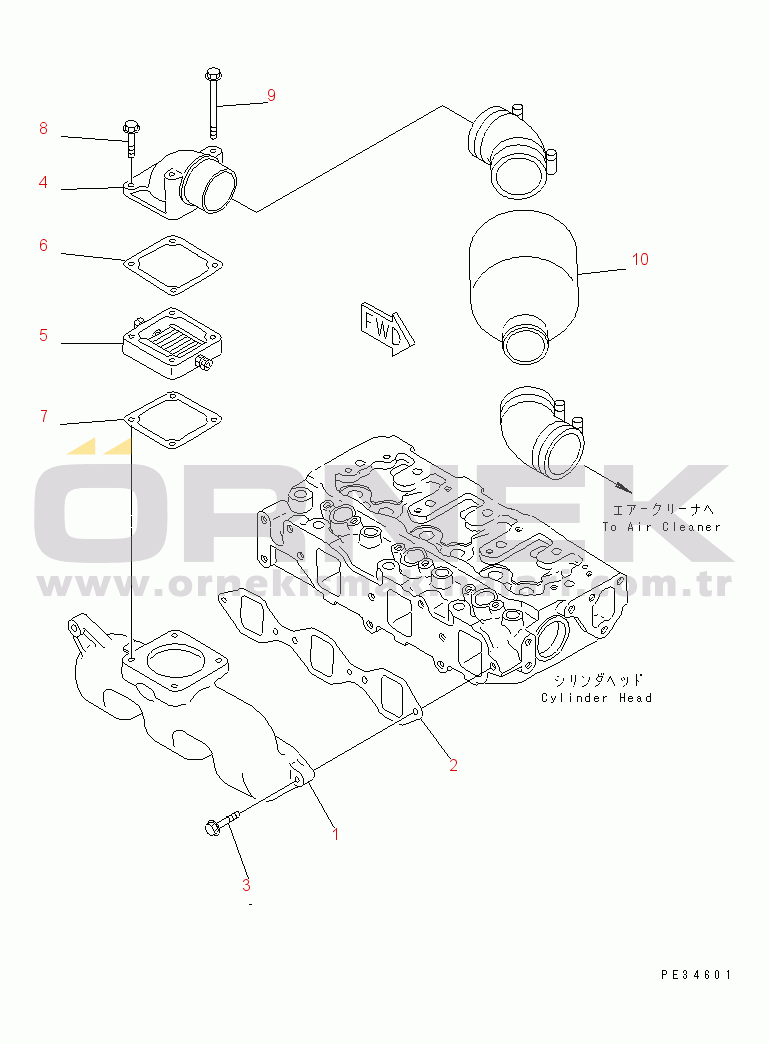 Komatsu 3D78AE-3A S/N 00715-UP AIR INTAKE MANIFOLD(#00119-)