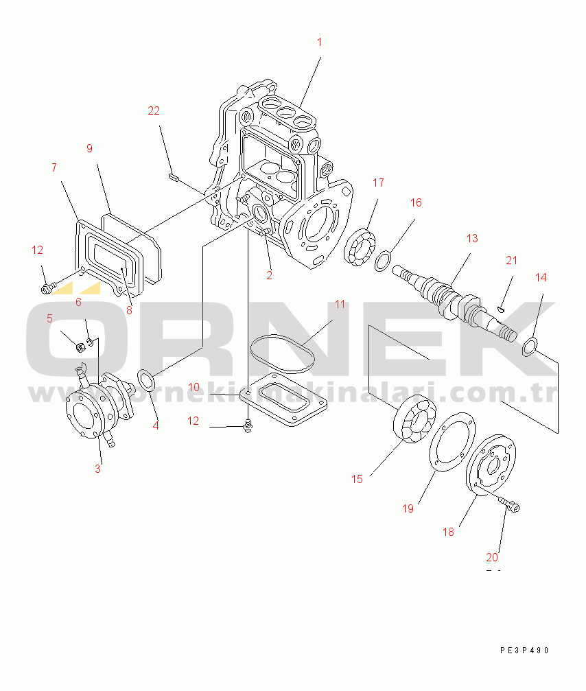 Komatsu 3D78N-1C S/N 00715-UP FUEL INJECTION PUMP (PUMP) (1/2)