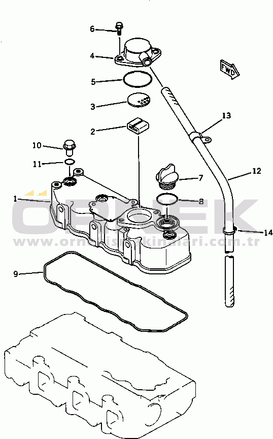 Komatsu 3D78N-1C S/N 00715-UP CYLINDER HEAD COVER