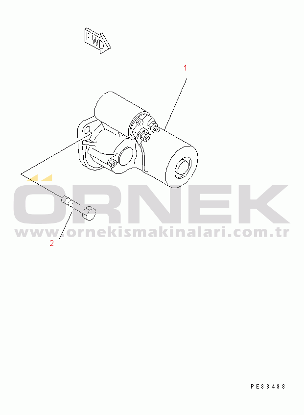 Komatsu 3D78N-1C S/N 00715-UP STARTING MOTOR AND MOUNTING (1.8KW)